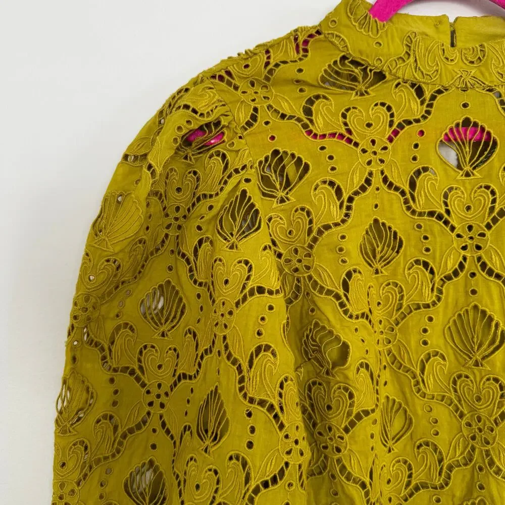 Farm Rio Yellow Lace Blouse